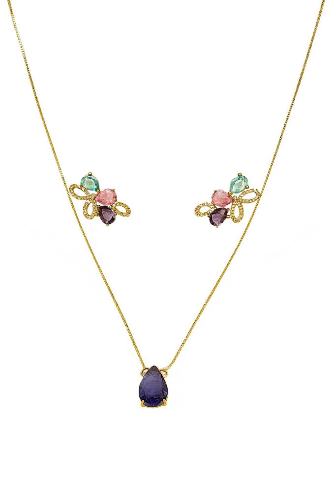 Conjunto Cristais com Zircônia