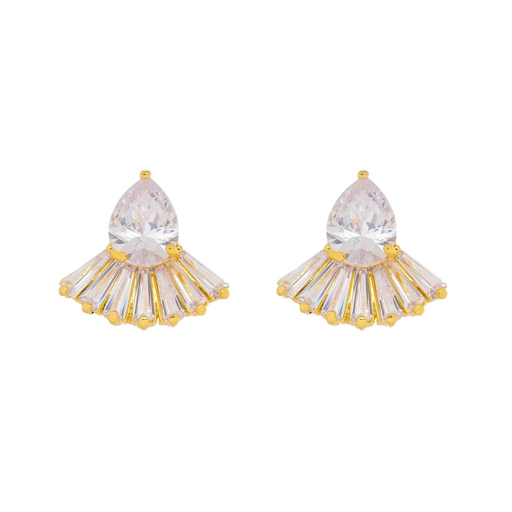 Brinco Gota de Zircônia Branca