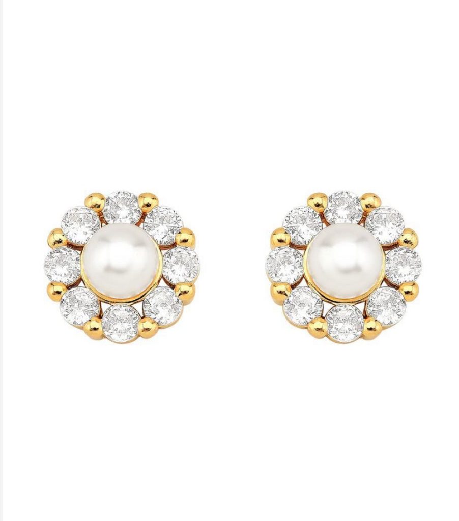 Brinco Pérola Com Circulo de Zircônia