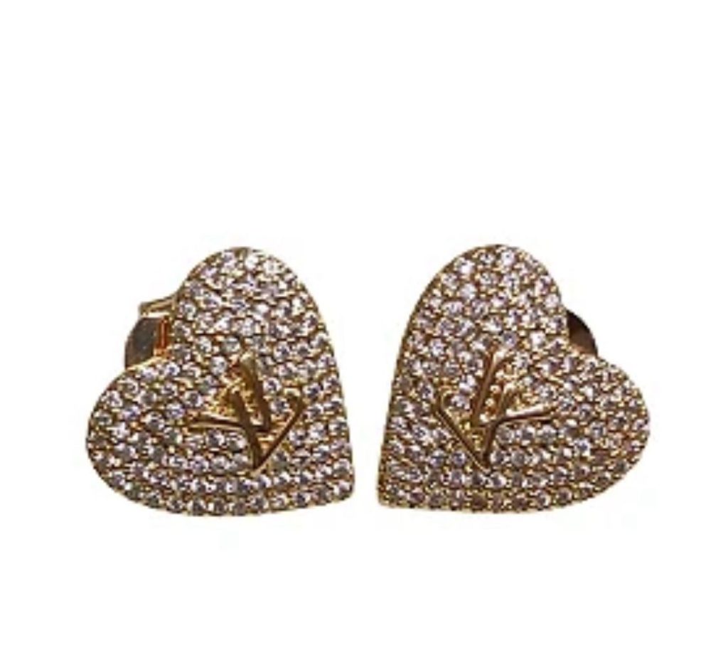 Brinco Inspiração Coração Cravejado de Zirconias