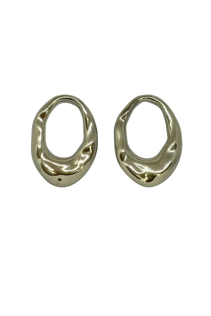 Argola Orgânica de Prata Rodinada